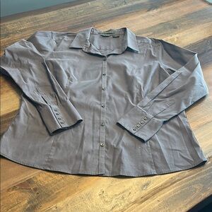 Eddie Bauer Charcoal Button-Up Blouse